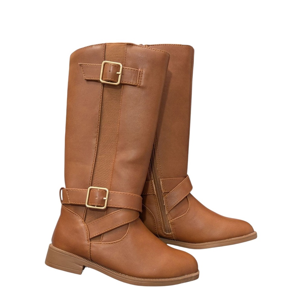 Sugar Youth Girls Rylie Brown Zipper Boots 10 Inches High - Size 11